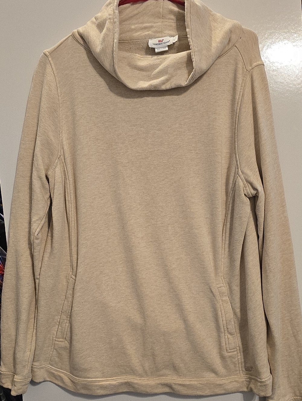 Vineyard Vines Women's Beige Cowl Neck Sweater
